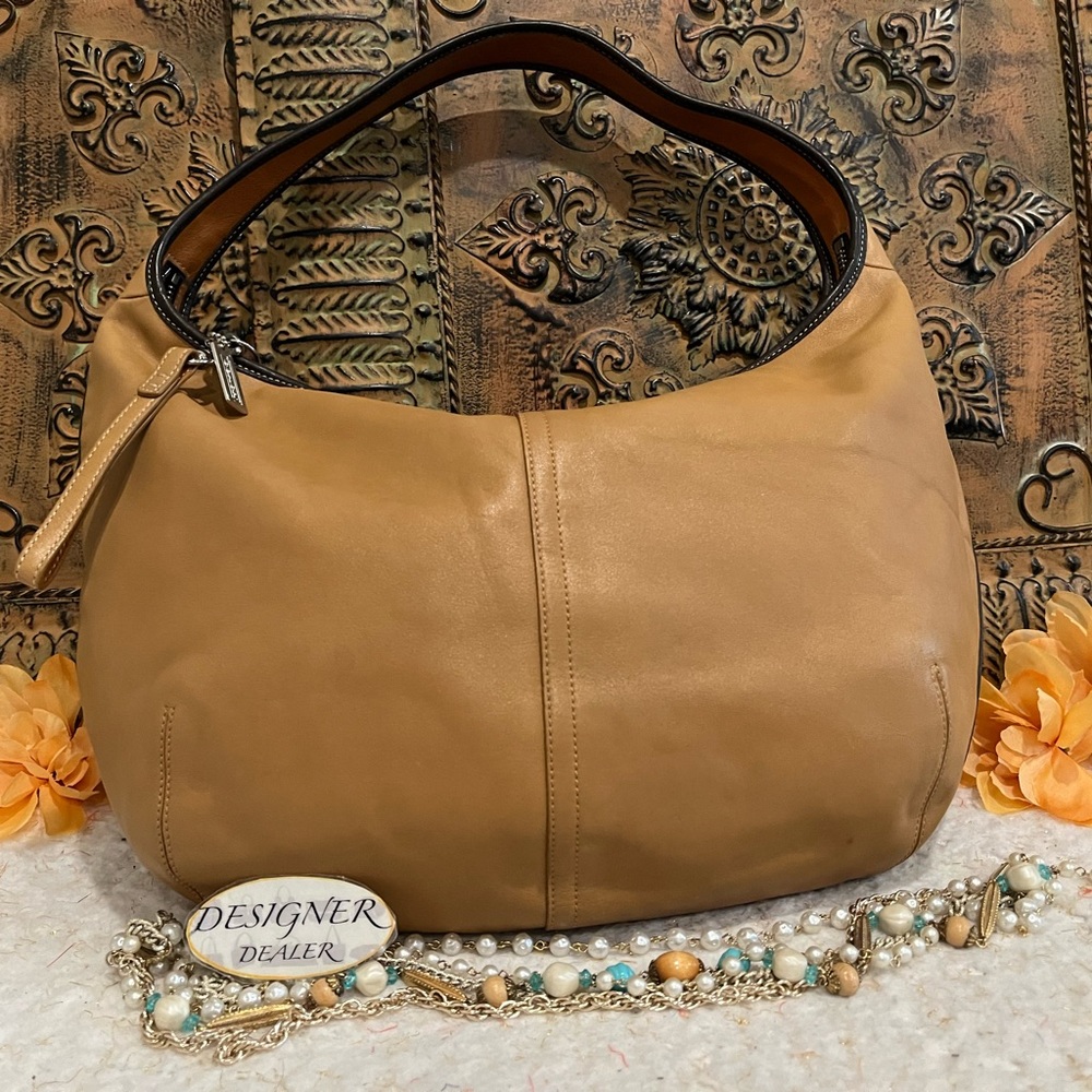 Authentic COACH Ergo 2 Tone Leather Hobo Caramel Tan And Brown 9294 GUC! - Picture 4 of 12